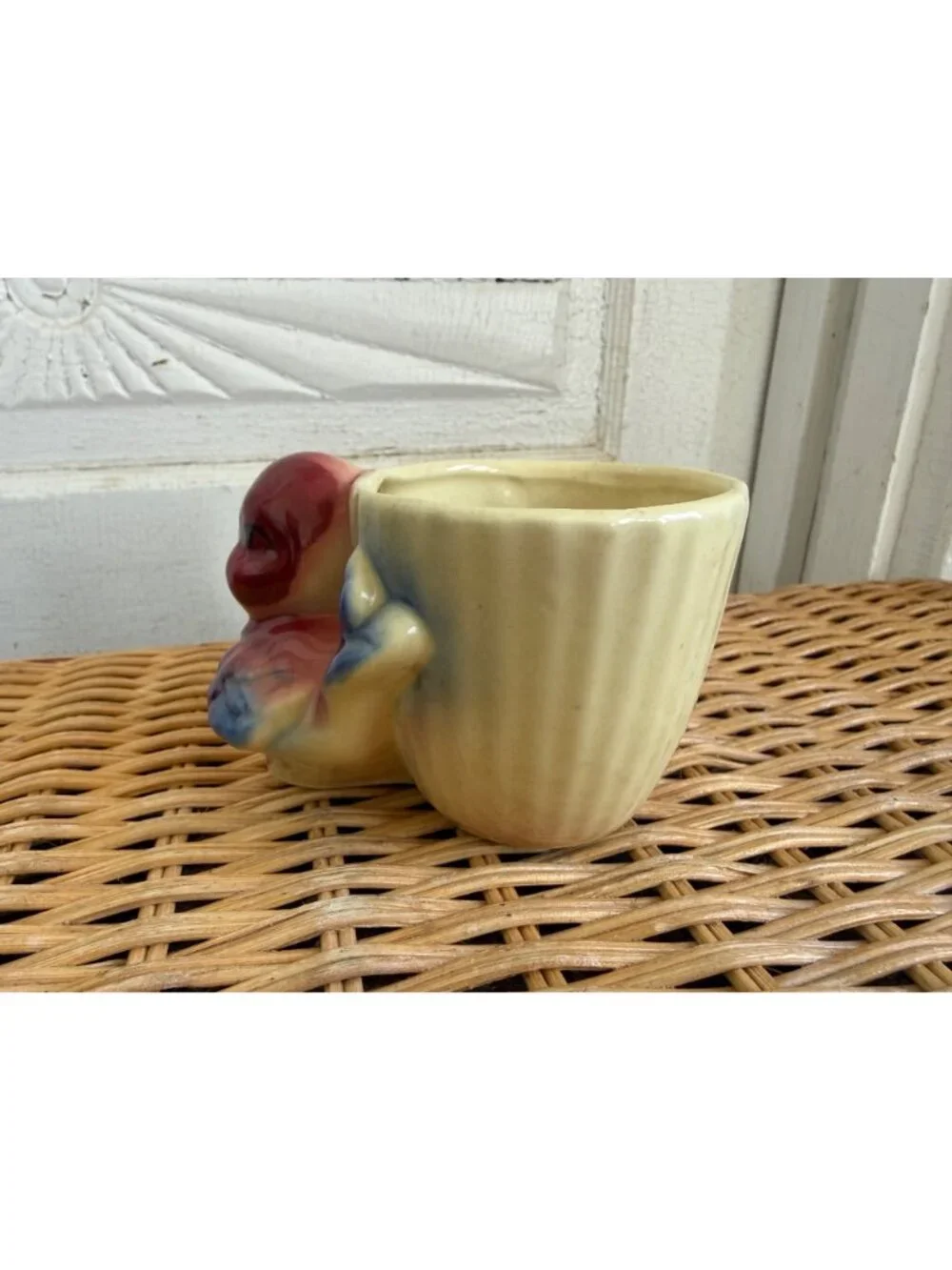 Vintage 50's Shawnee Red Chick Bird Cup Planter Vase
